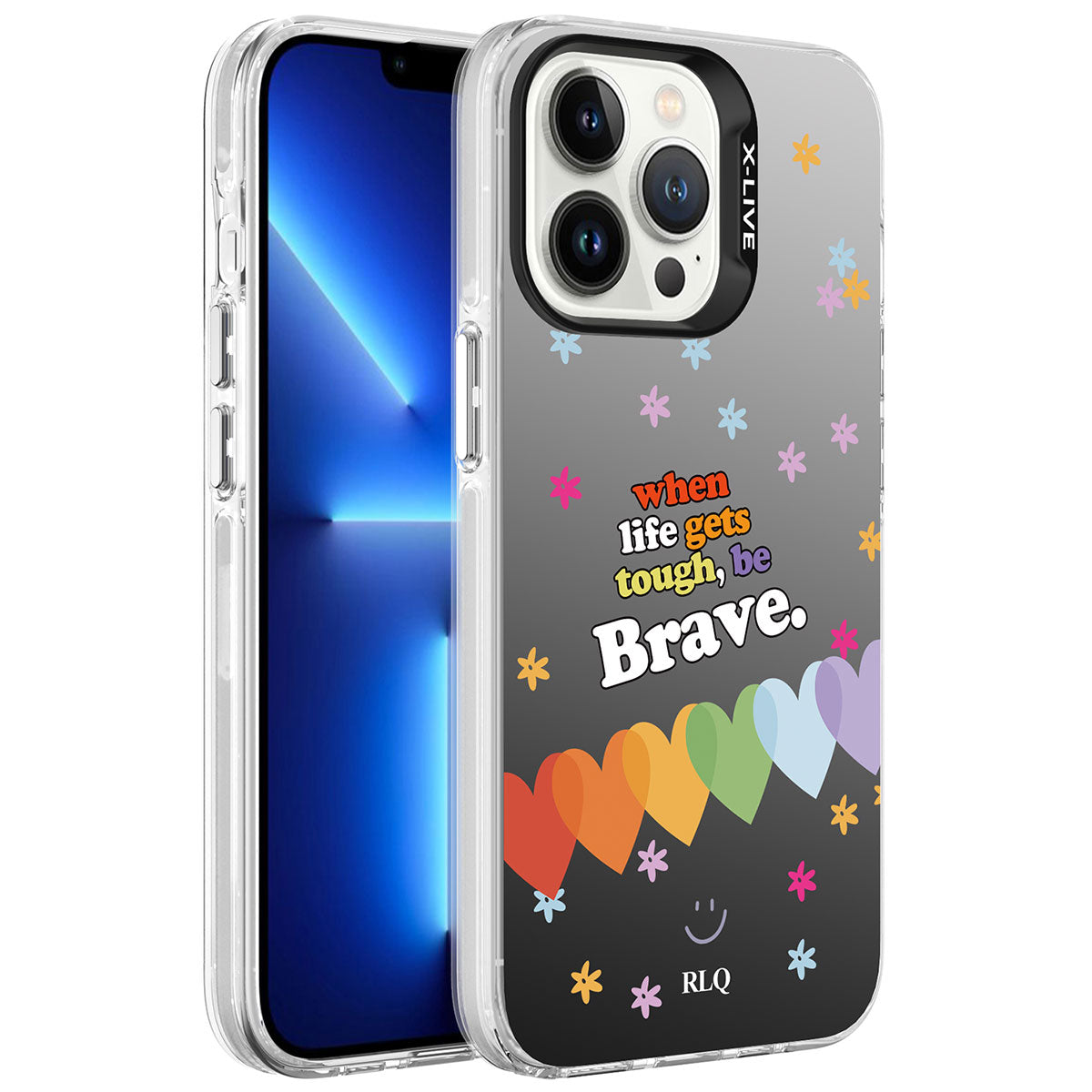 Apple iPhone 13 Pro Max Kılıf Desenli Zore Silver Sert Kapak