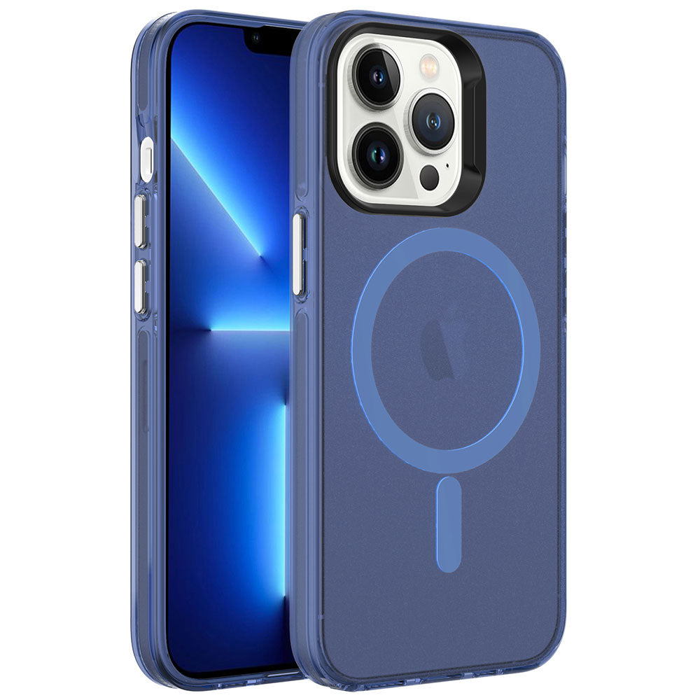 Apple iPhone 13 Pro Max Kılıf Zore M-safe Şarj Özellikli Buzlu Transparan C-Pro Sert Kapak