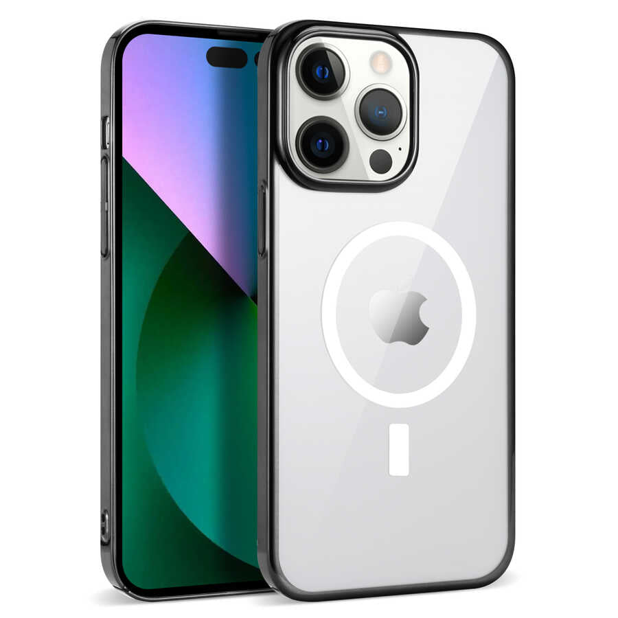 Apple iPhone 13 Pro Max Kılıf Zore Wireless Şarj Özellikli Pixel M-safe Kapak