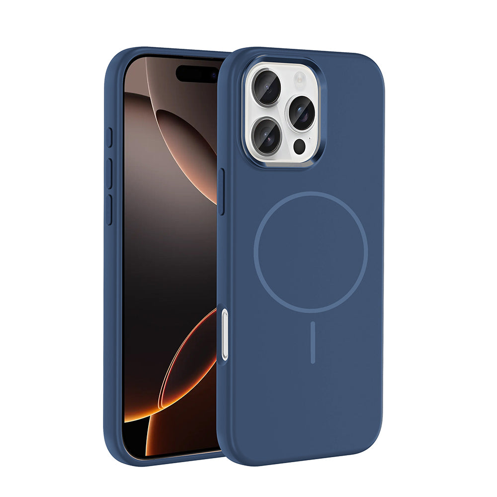 Apple iPhone 16 Pro Max Kılıf M-Safe Şarj Özellikli Metal Kamera Çerçeveli Zore Edi Silikon Kapak