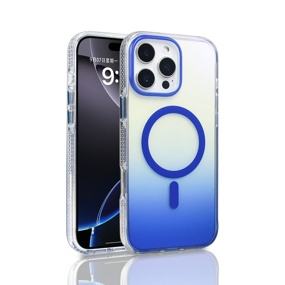 Apple iPhone 16 Pro Max Kılıf M-safe Şarj Özellikli Transparan Renk Geçişli Zore Toros Kapak