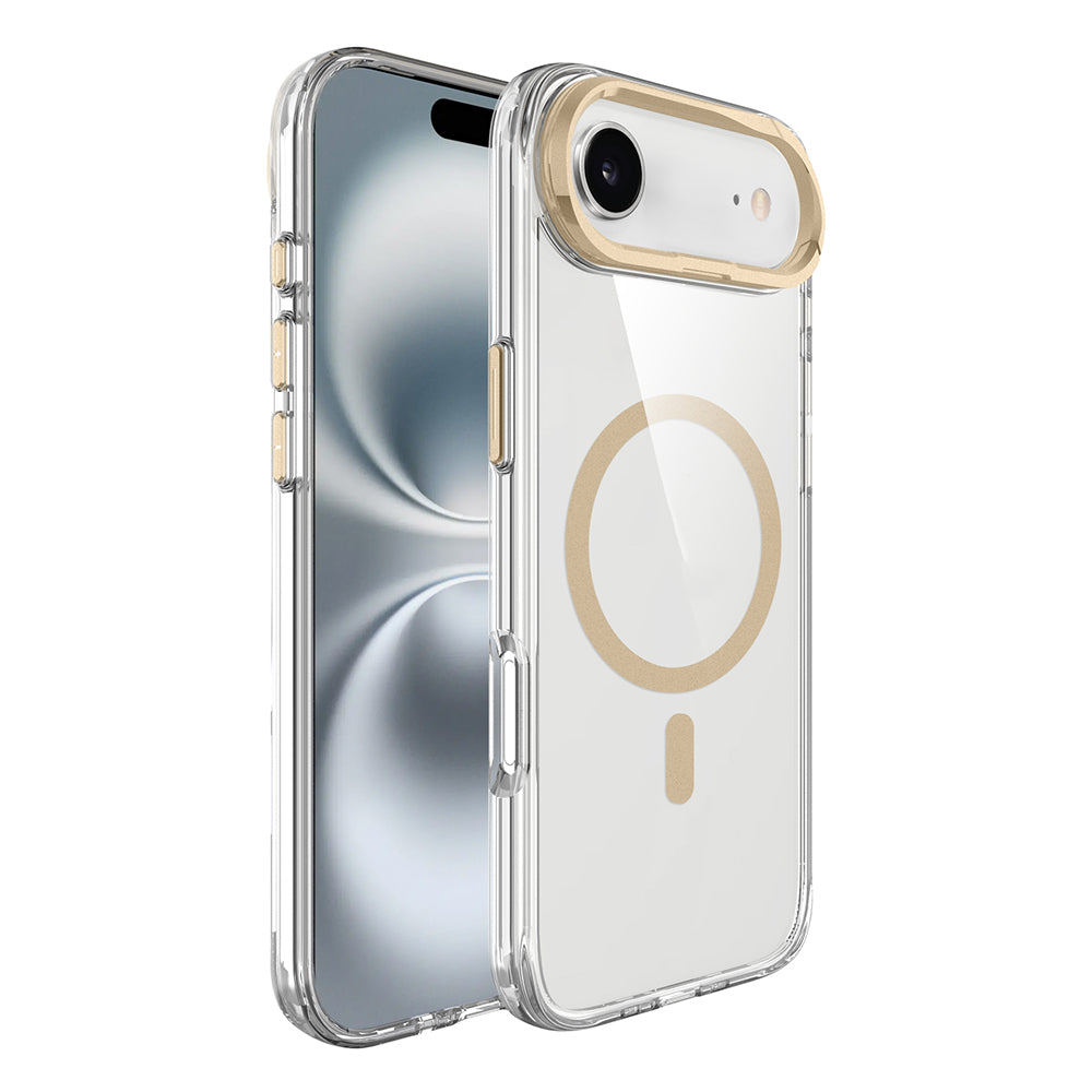 Apple iPhone 17 Air Kılıf M-safe Şarj Özellikli Airbagli Kamera Standlı Zore Azor Kapak