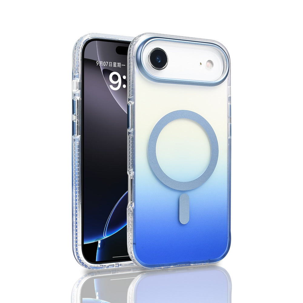 Apple iPhone 17 Air Kılıf M-safe Şarj Özellikli Transparan Renk Geçişli Zore Toros Kapak