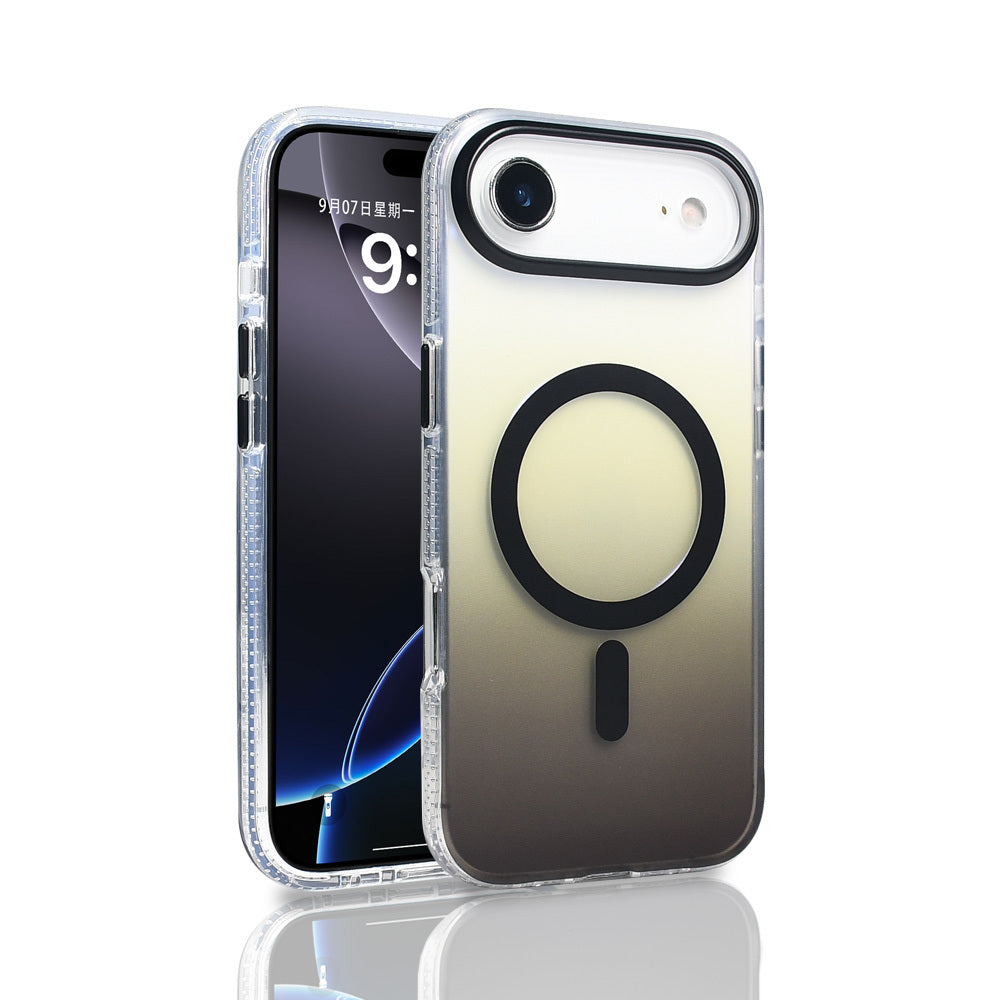 Apple iPhone 17 Air Kılıf M-safe Şarj Özellikli Transparan Renk Geçişli Zore Toros Kapak