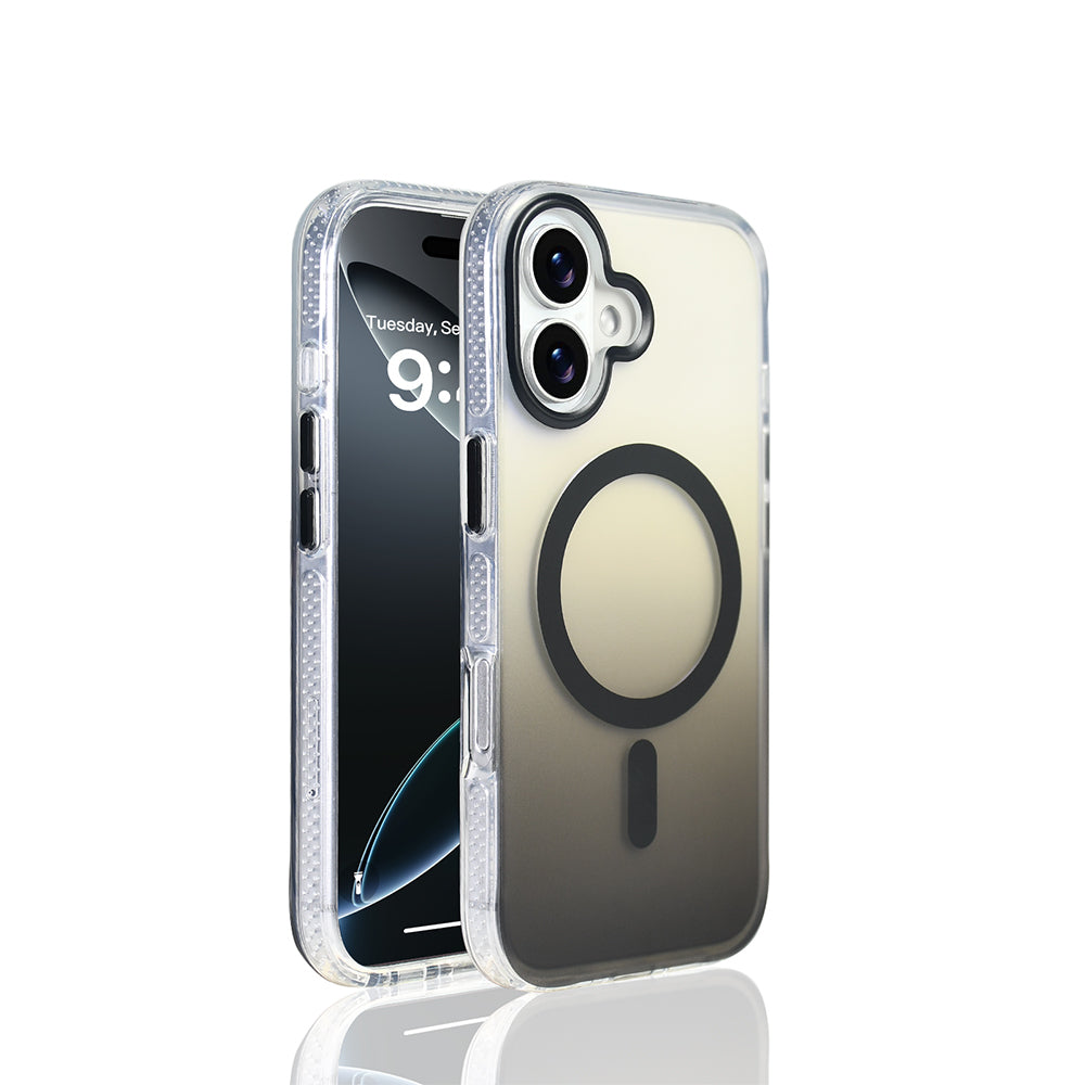 Apple iPhone 17 Kılıf M-safe Şarj Özellikli Transparan Renk Geçişli Zore Toros Kapak