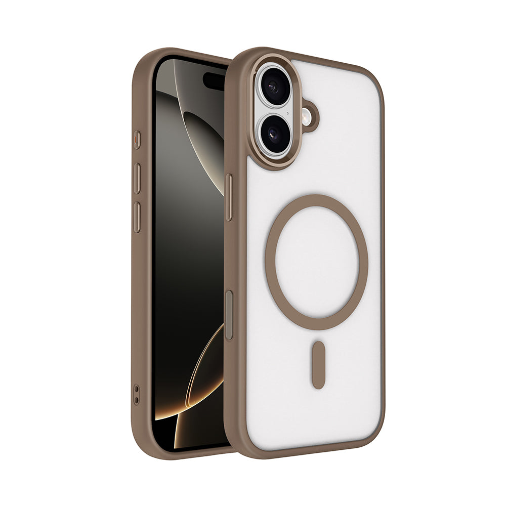 Apple iPhone 17 Kılıf Wireless Şarj Özellikli Zore Krom M-safe Silikon Kapak