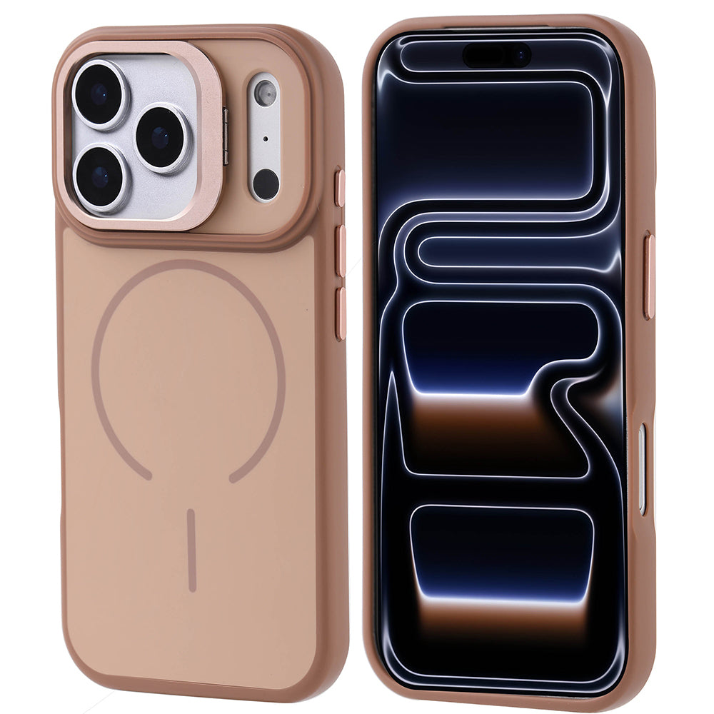 Apple iPhone 17 Pro Kılıf M-safe Şarj Özellikli Kamera Standlı Zore Notron Kapak