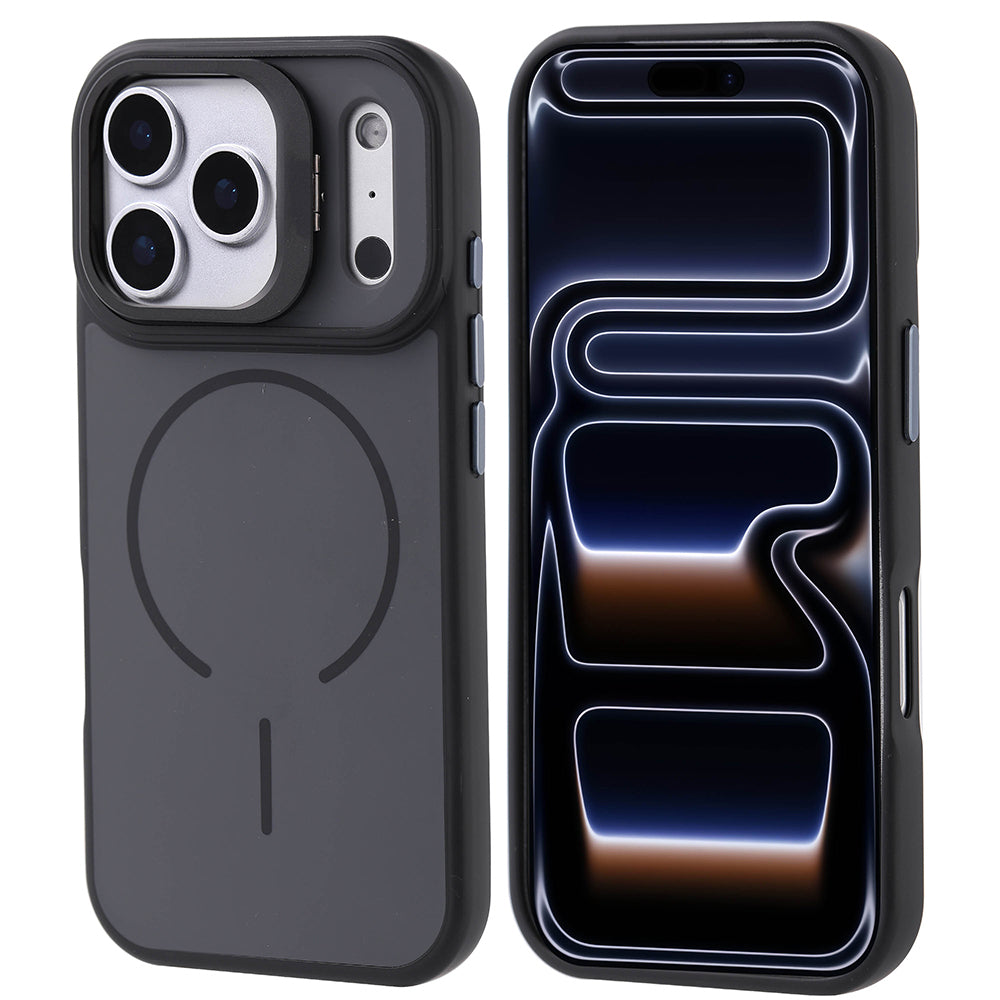 Apple iPhone 17 Pro Kılıf M-safe Şarj Özellikli Kamera Standlı Zore Notron Kapak