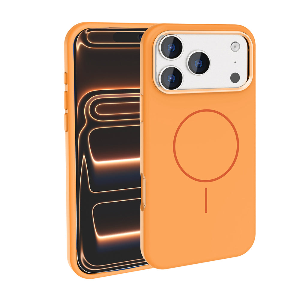 Apple iPhone 17 Pro Kılıf M-Safe Şarj Özellikli Metal Kamera Çerçeveli Zore Edi Silikon Kapak