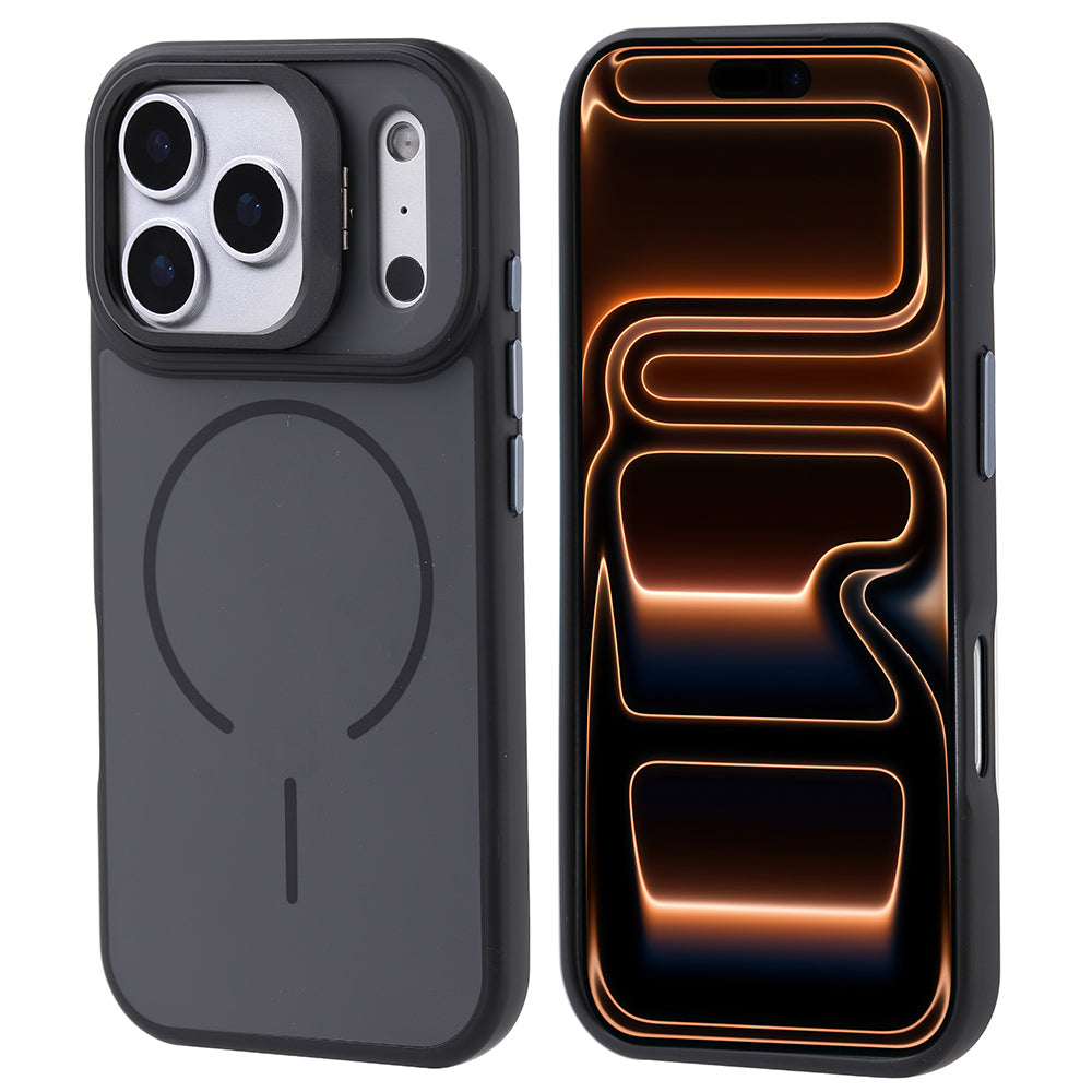 Apple iPhone 17 Pro Max Kılıf M-safe Şarj Özellikli Kamera Standlı Zore Notron Kapak