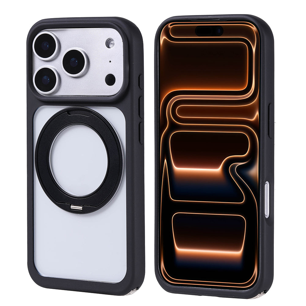 Apple iPhone 17 Pro Max Kılıf M-Safe Şarj Özellikli Standlı Zore Piza Silikon Kapak