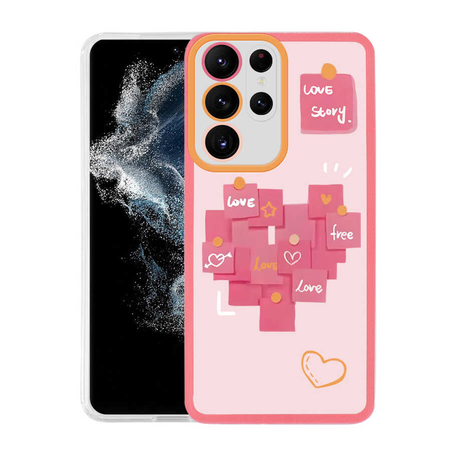 Galaxy S22 Ultra Kılıf Zore M-Fit Desenli Kapak