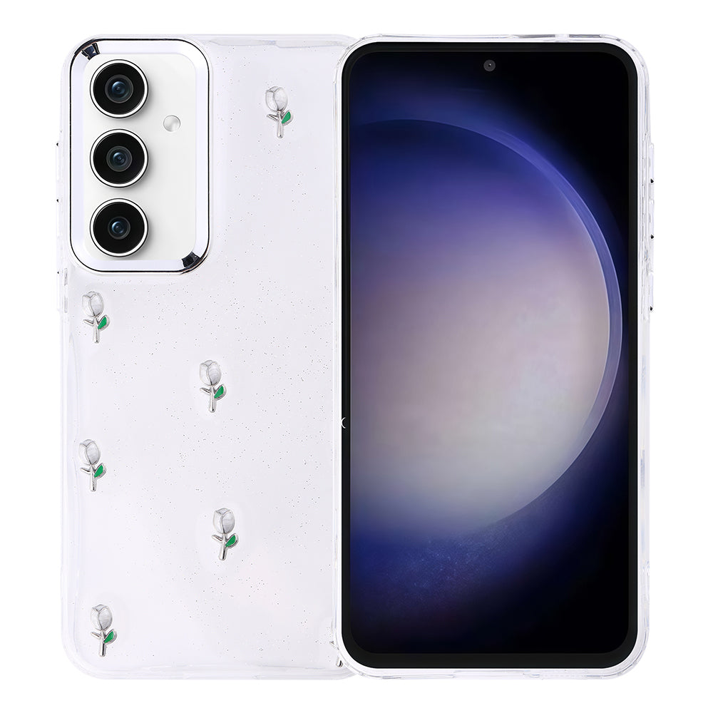 Galaxy S23 FE Kılıf Airbag Tasarımlı Simli Şeffaf Zore Kutup Kapak