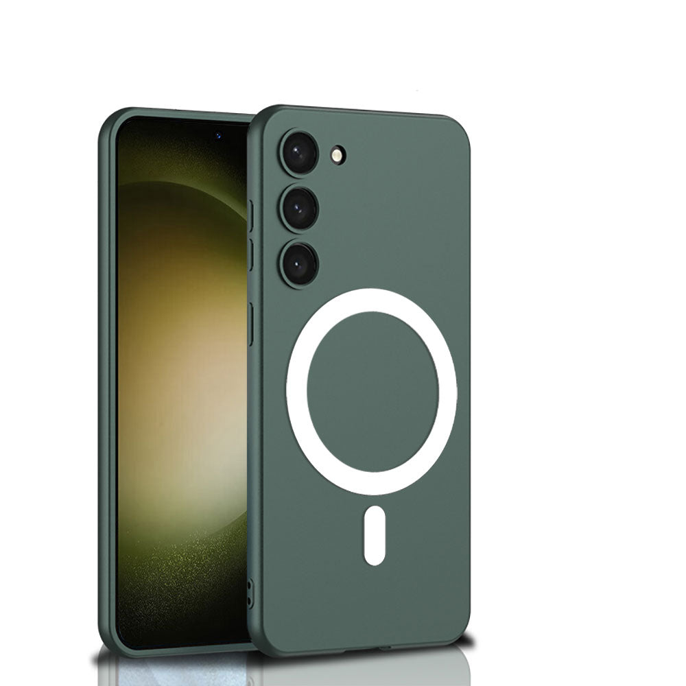 Galaxy S23 Kılıf Wireless Şarj Özellikli Zore Kıpta M-safe Silikon Kapak