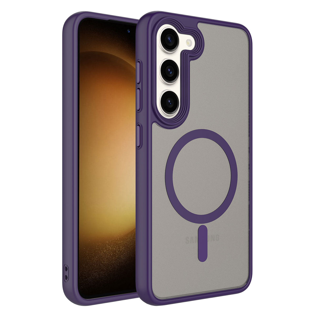 Galaxy S23 Plus Kılıf Mat Arka Yüzey Wireless Şarj Özellikli Zore Flet M-safe Kapak