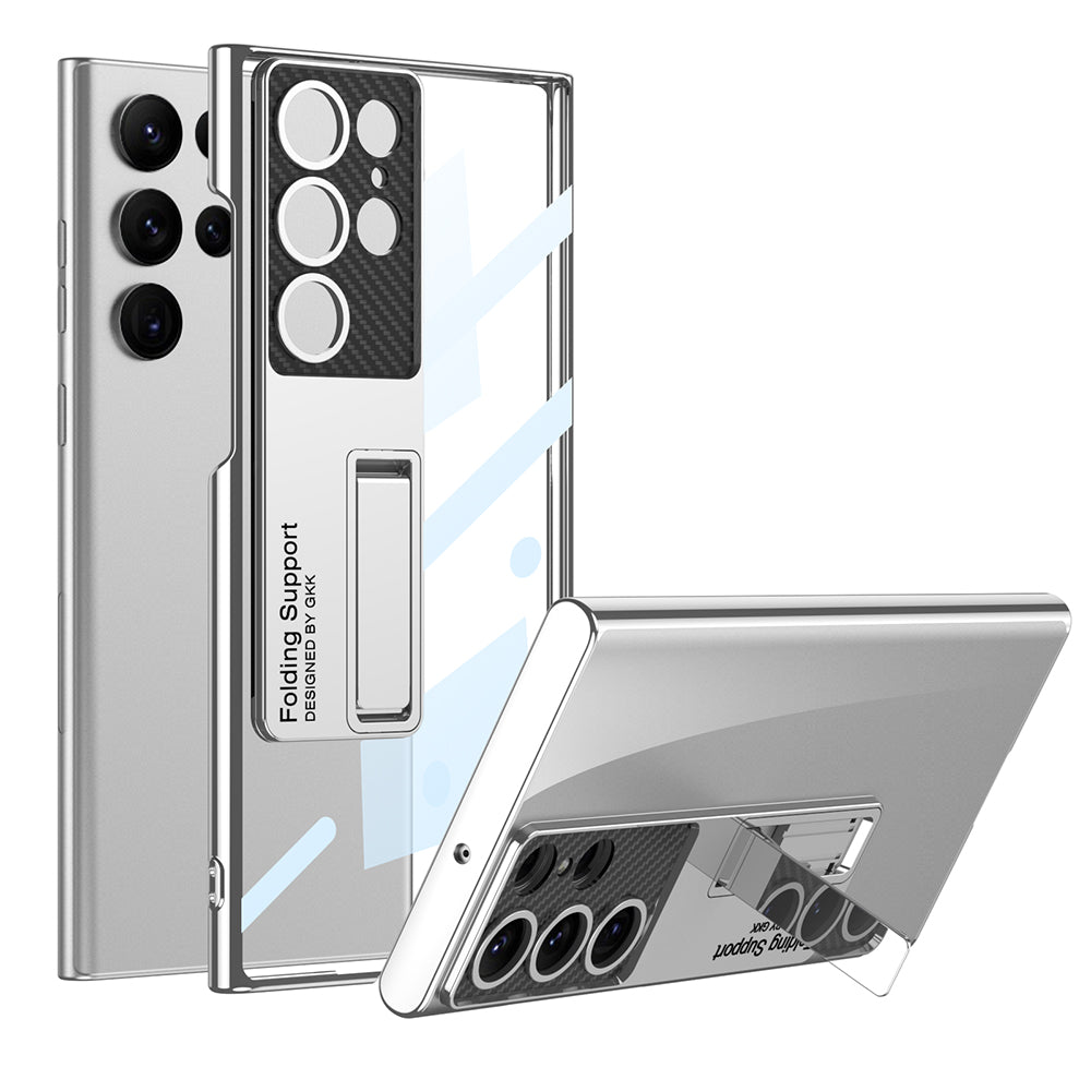 Galaxy S23 Ultra Kılıf Kamera Korumalı Şeffaf Tasarımlı Zore Lego Standlı Kapak