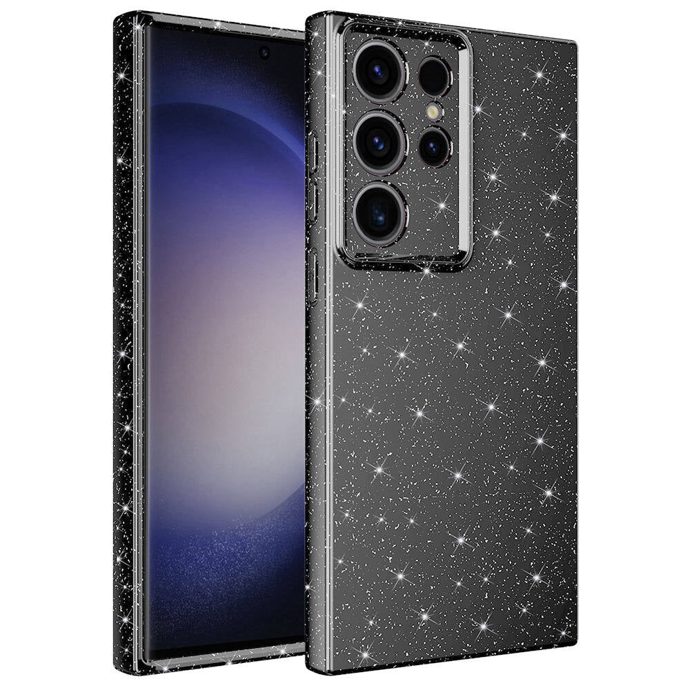 Galaxy S23 Ultra Kılıf Kamera Korumalı Simli Lüks Zore Koton Kapak