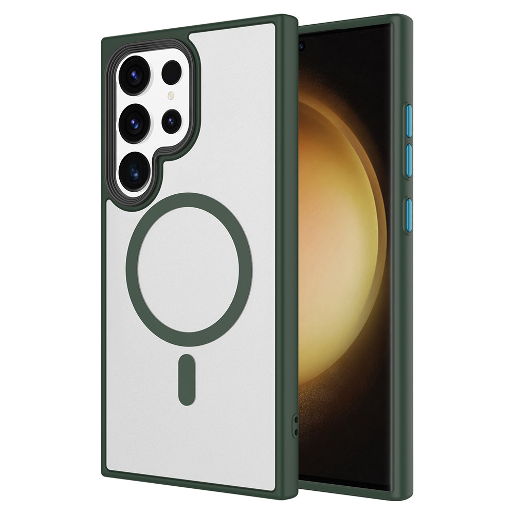 Galaxy S23 Ultra Kılıf Mat Arka Yüzey Wireless Şarj Özellikli Zore Flet M-safe Kapak