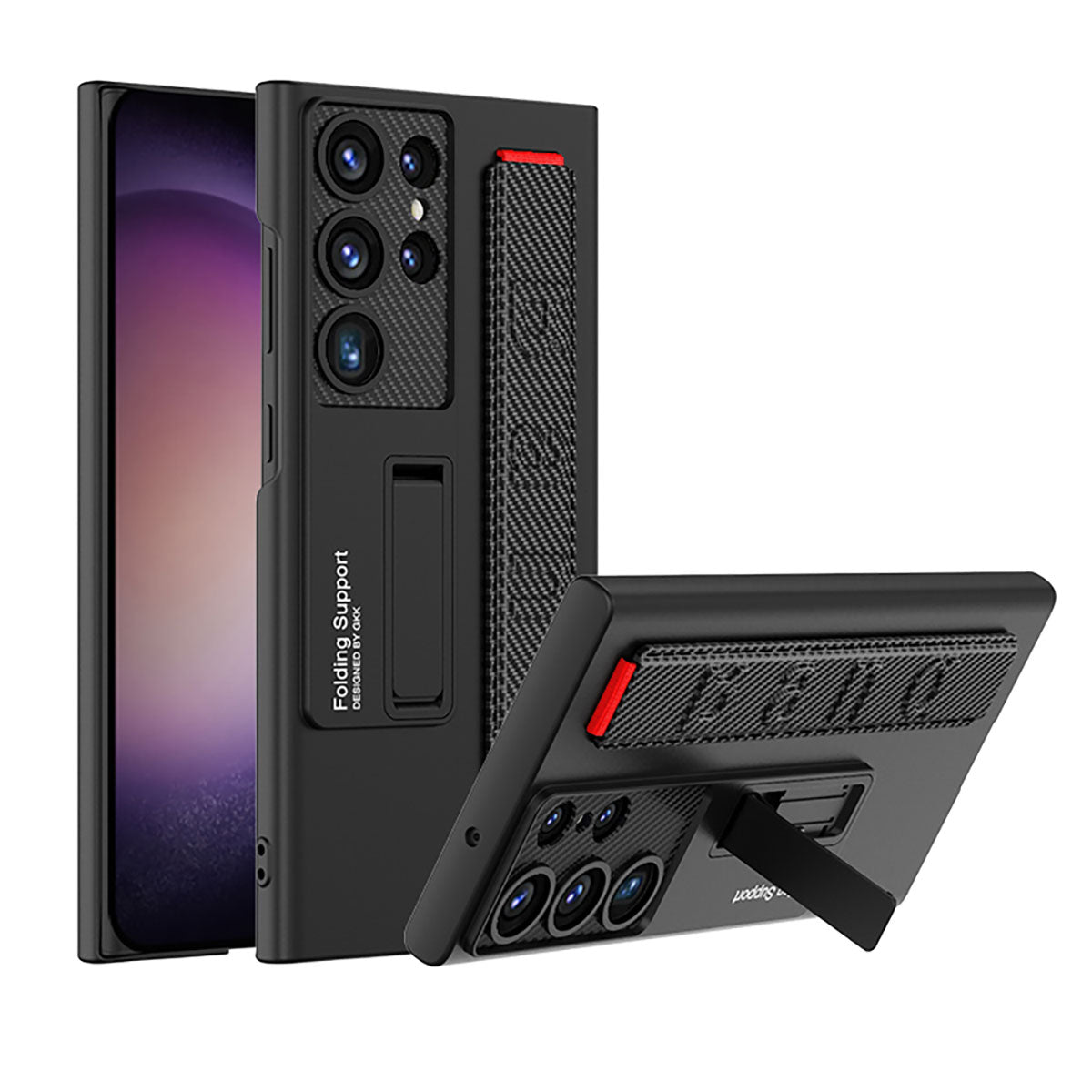 Galaxy S23 Ultra Kılıf Standlı El Tutacaklı Zore Band Kapak