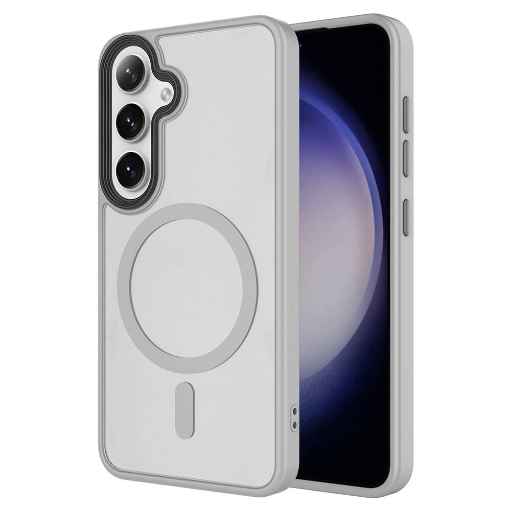 Galaxy S24 Kılıf Sert PC Arka Yüzey Wireless Şarj Özellikli Zore Flet M-safe Kapak