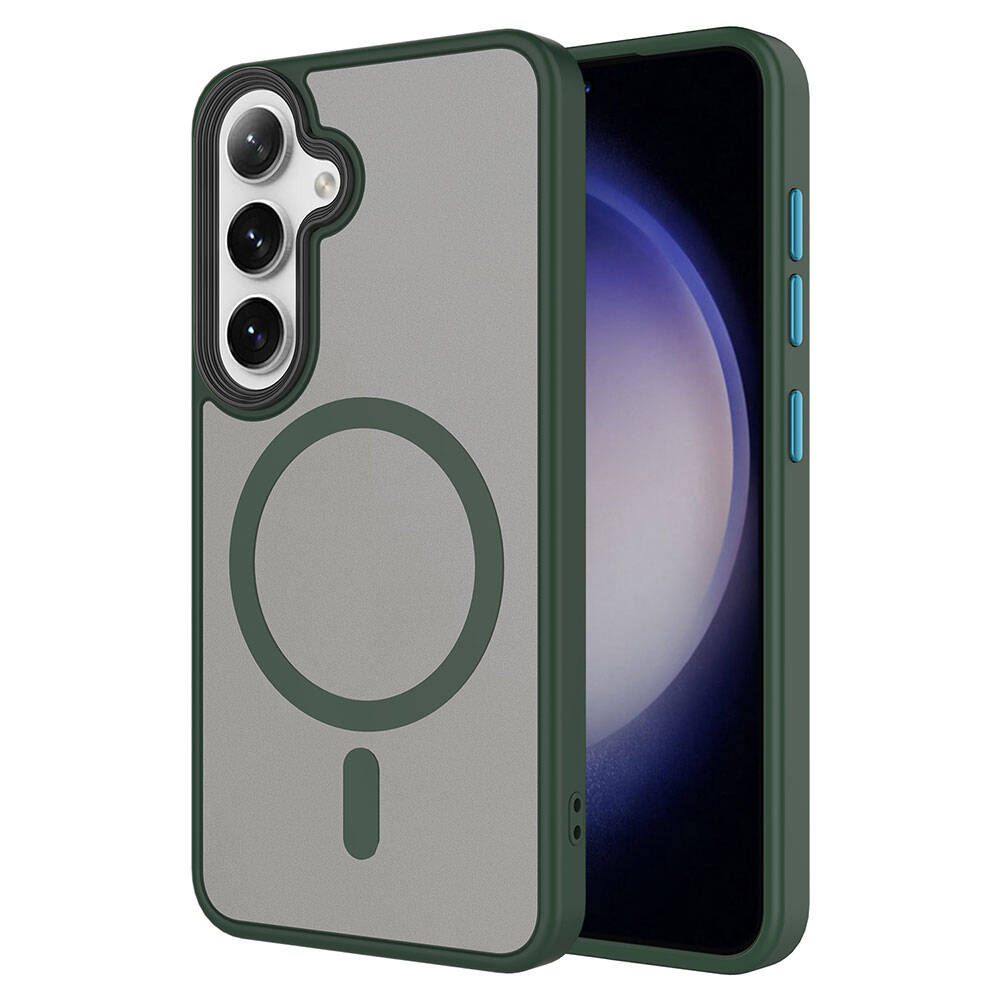 Galaxy S24 Kılıf Sert PC Arka Yüzey Wireless Şarj Özellikli Zore Flet M-safe Kapak