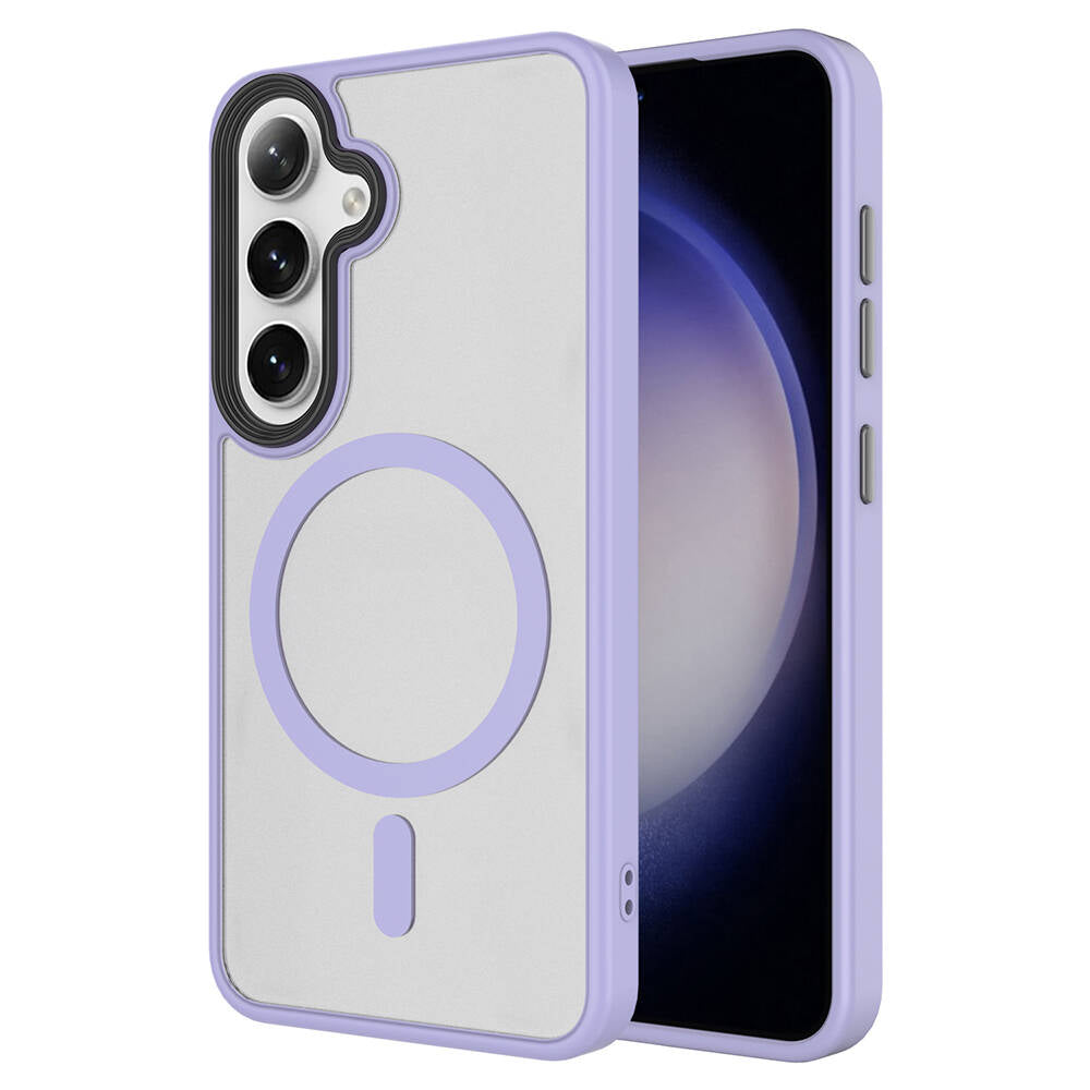 Galaxy S24 Kılıf Sert PC Arka Yüzey Wireless Şarj Özellikli Zore Flet M-safe Kapak