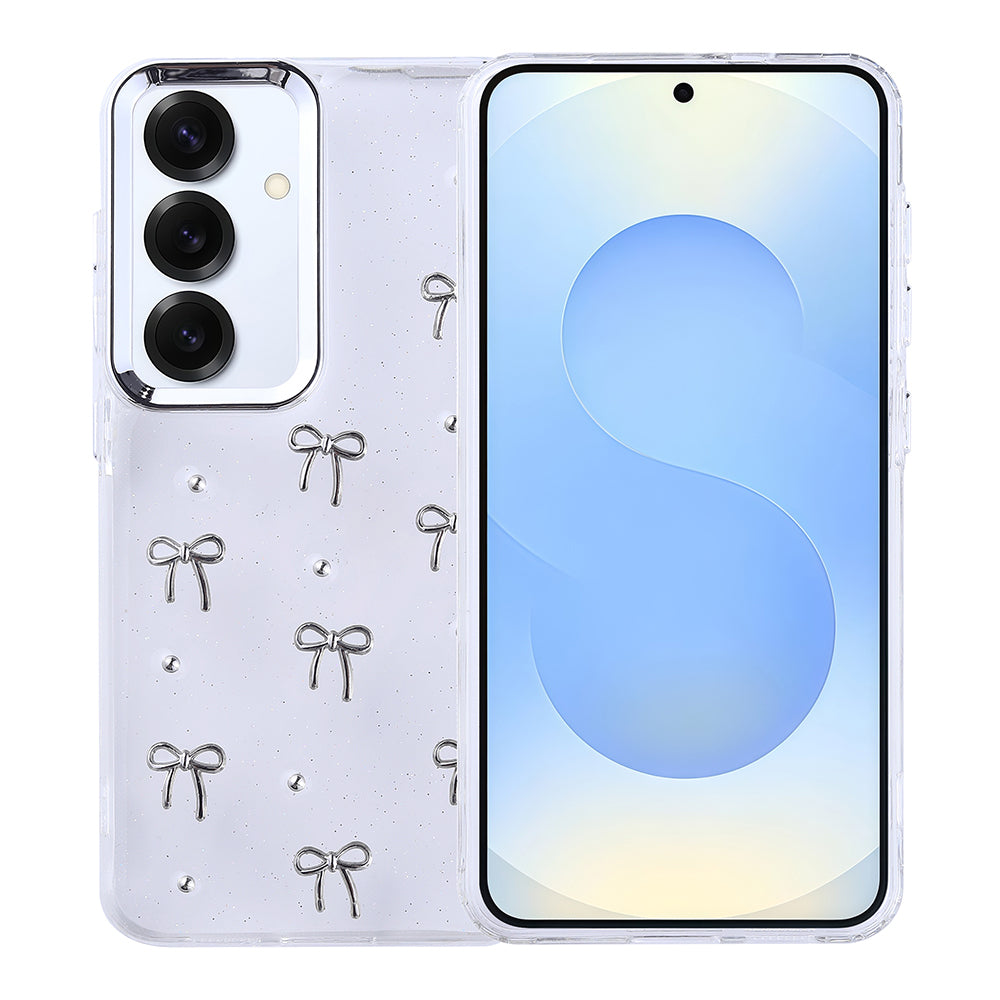 Galaxy S24 Plus Kılıf Airbag Tasarımlı Simli Şeffaf Zore Kutup Kapak