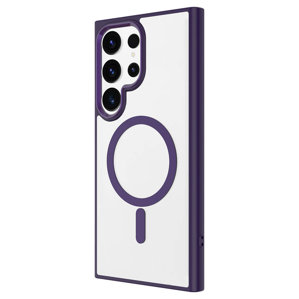 Galaxy S24 Ultra Kılıf M-safe Şarj Özellikli Zore Krom M-safe Silikon Kapak