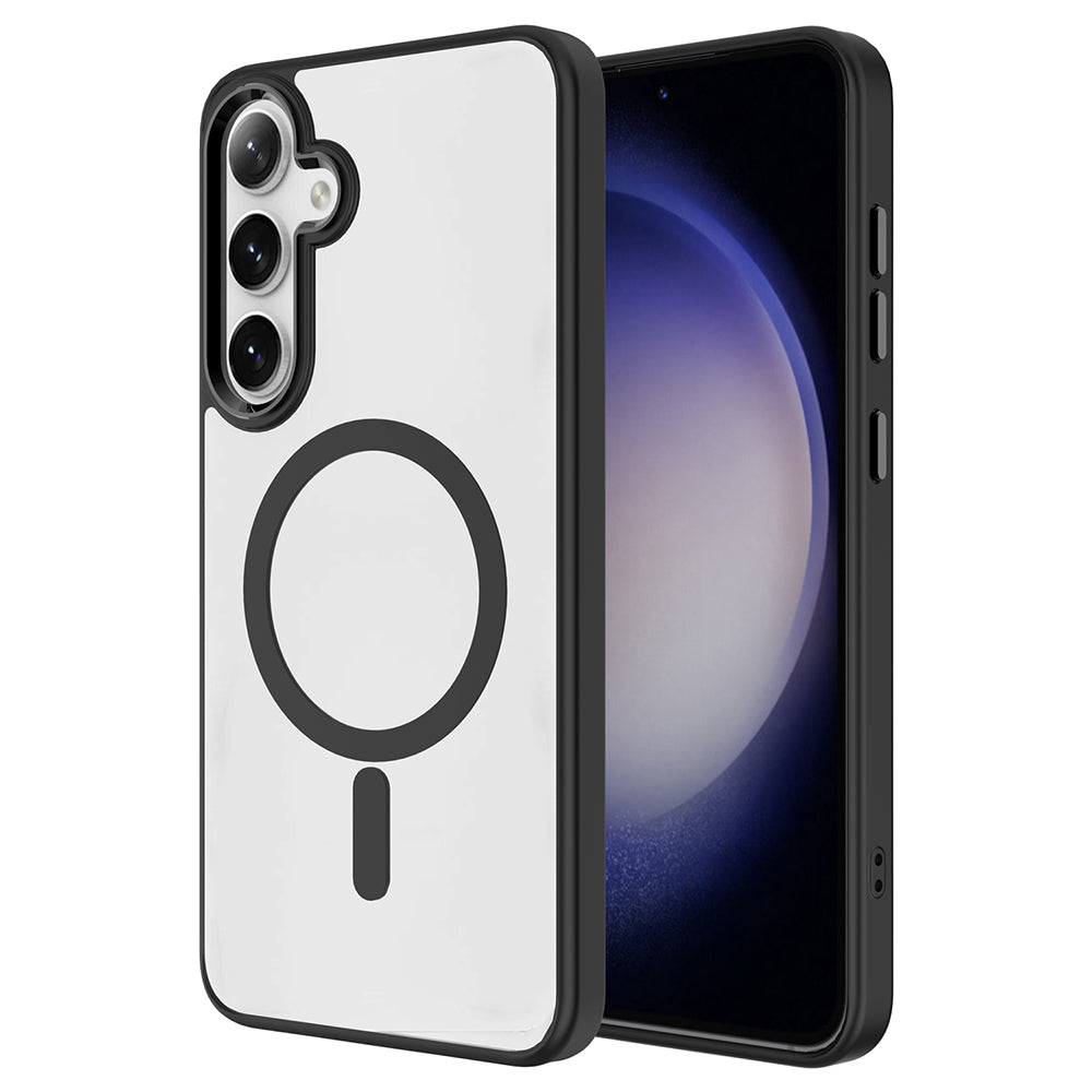 Galaxy S25 Kılıf M-safe Şarj Özellikli Zore Krom M-safe Silikon Kapak