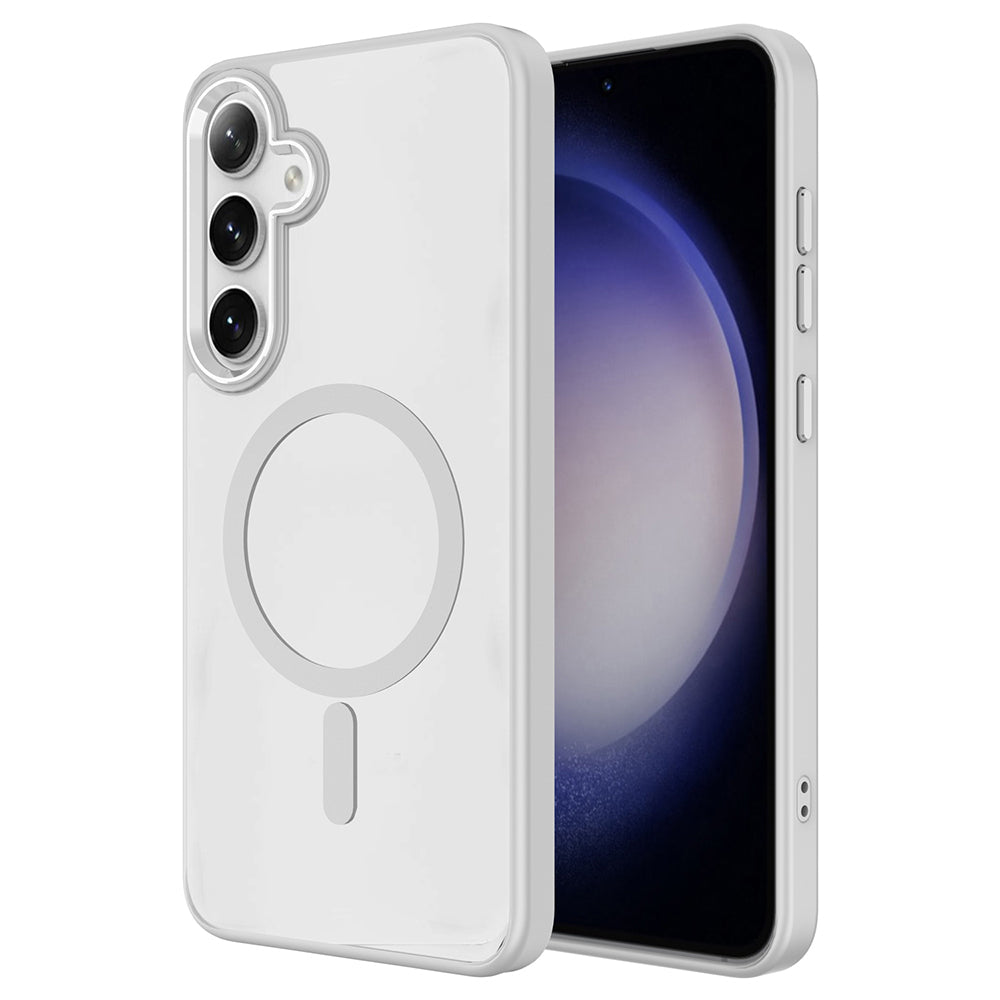 Galaxy S25 Kılıf M-safe Şarj Özellikli Zore Krom M-safe Silikon Kapak