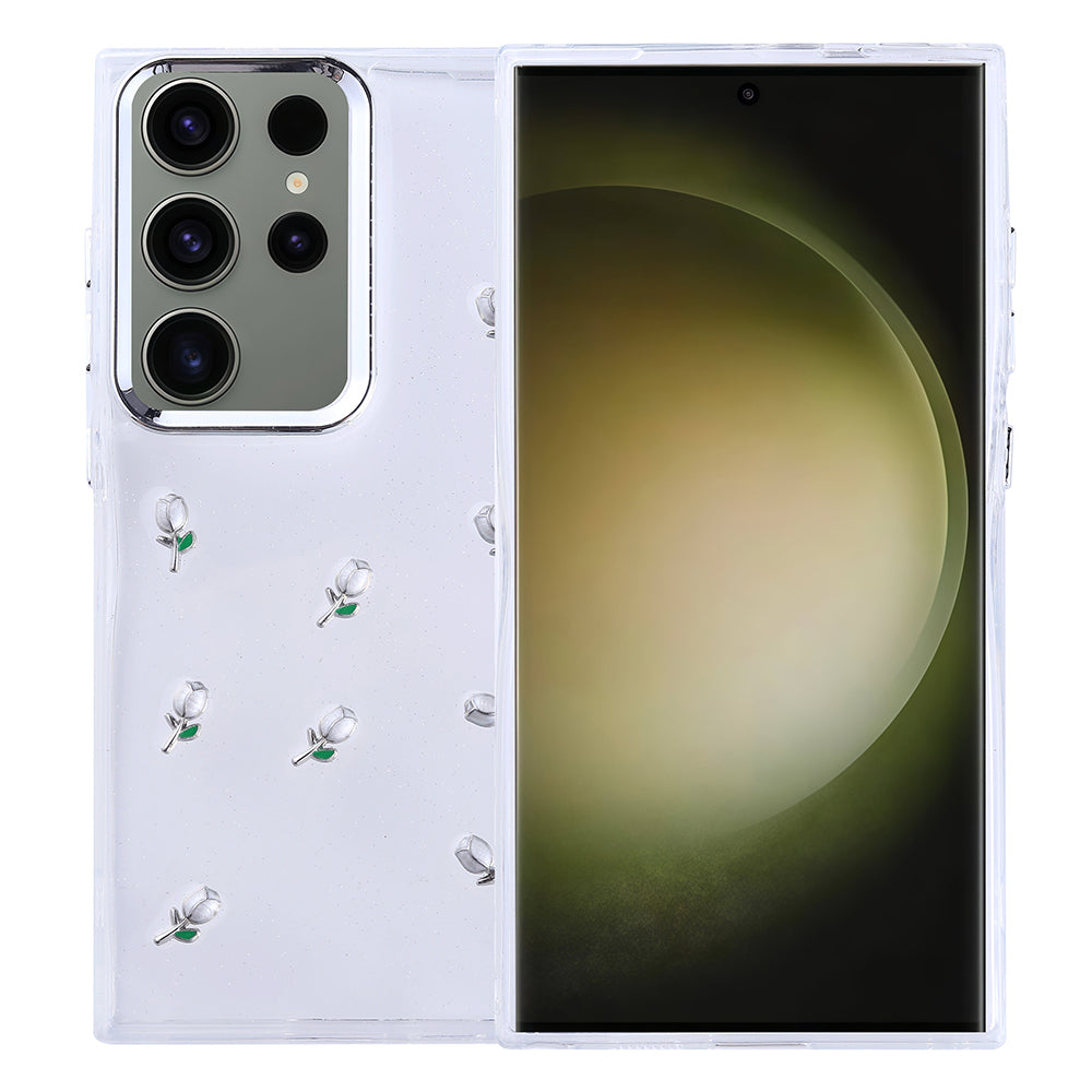 Galaxy S25 Ultra Kılıf Airbag Tasarımlı Simli Şeffaf Zore Kutup Kapak