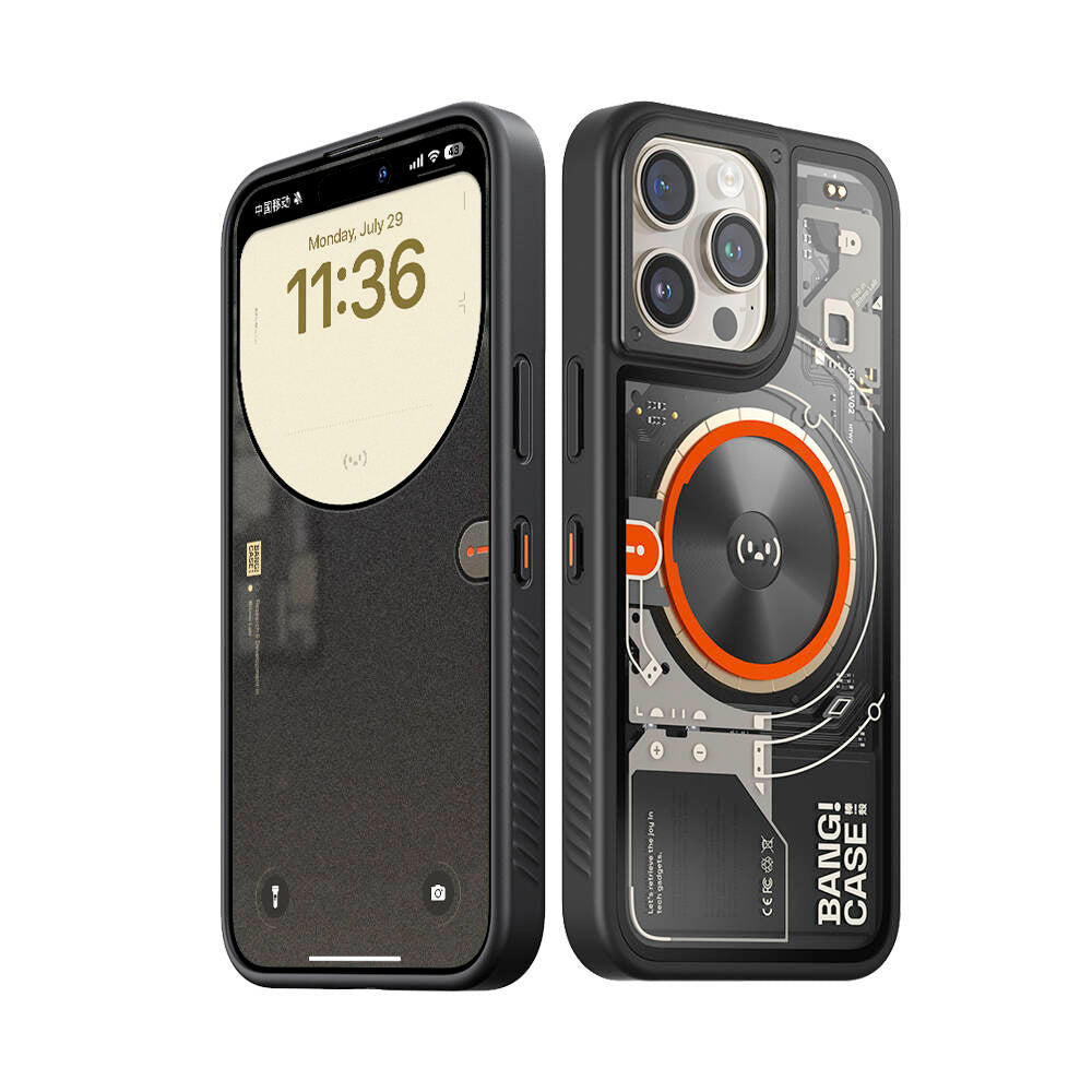 iPhone 15 Pro Max Kılıf Özelleştirilebilir 3 Fonksiyonlu Bluetooth Bağlantılı Bitmo Lab Bangcase Akıllı M-safe Kapak